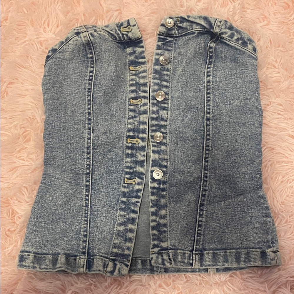 H&M Denim Blue Corset Top